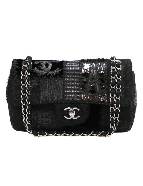 Sac Classique CHANEL patchwork noir
