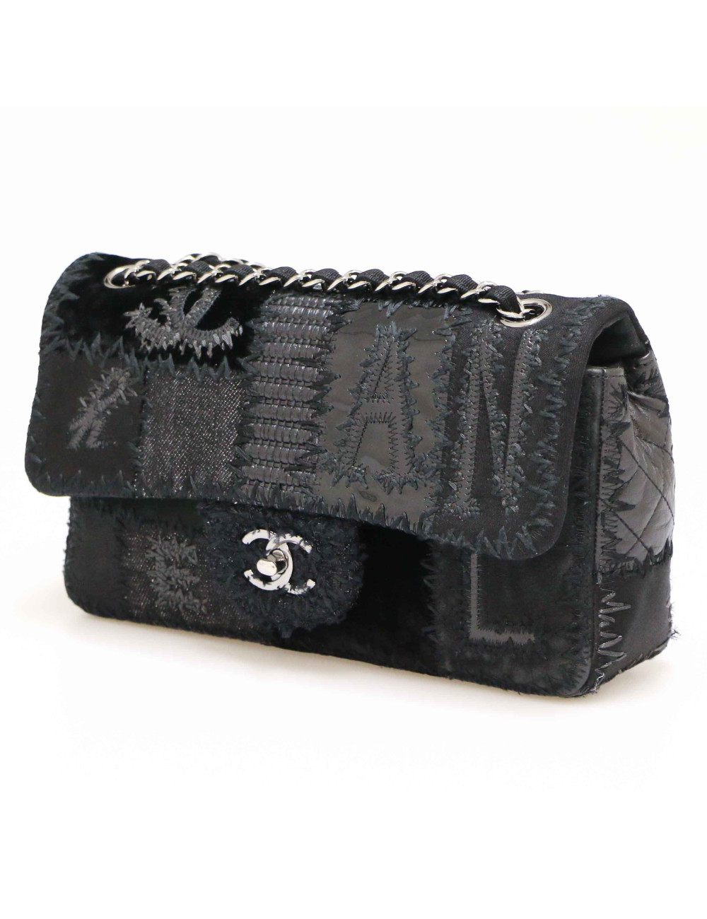Sac Classique CHANEL patchwork noir