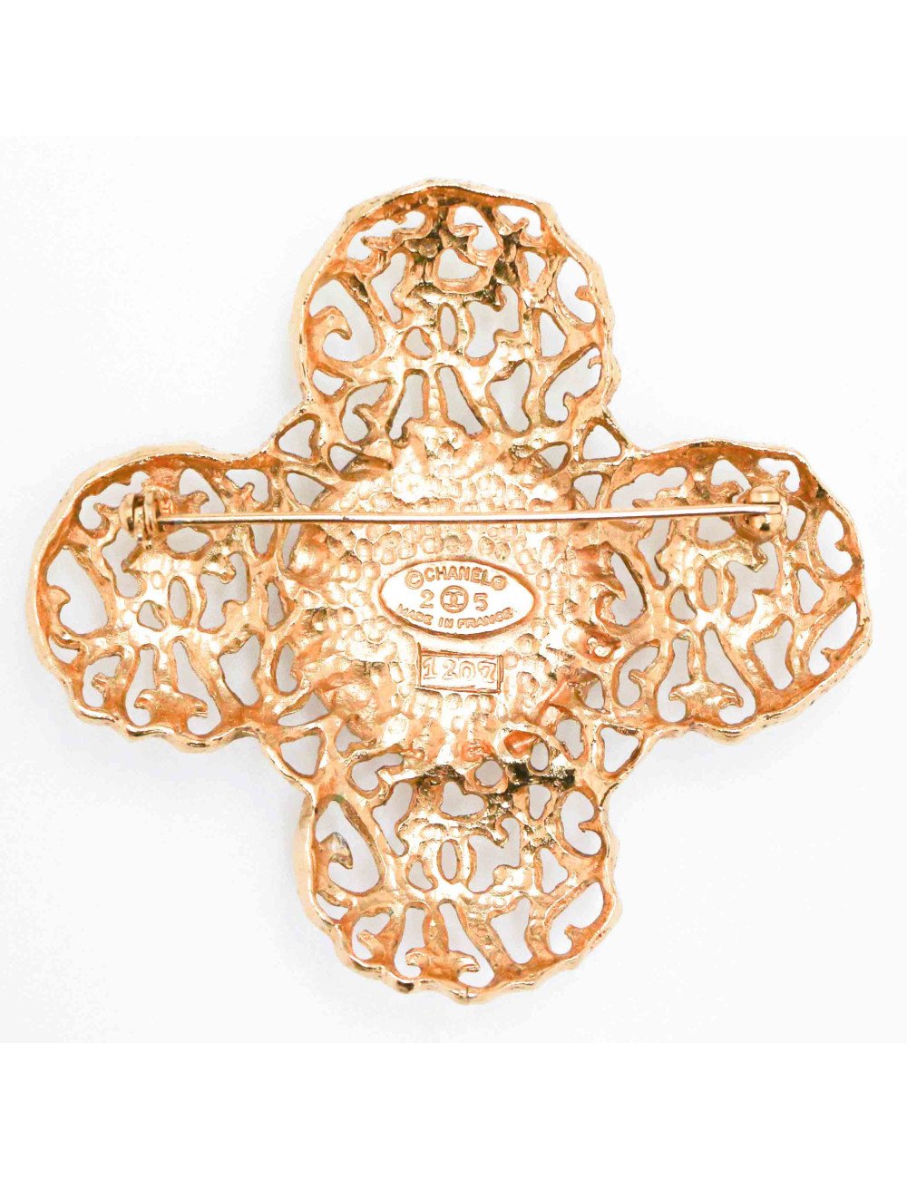 Broche vintage CHANEL pâte de verre