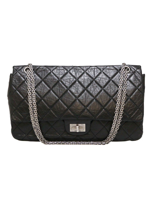 Maxi sac 2.55 CHANEL veau vieilli noir