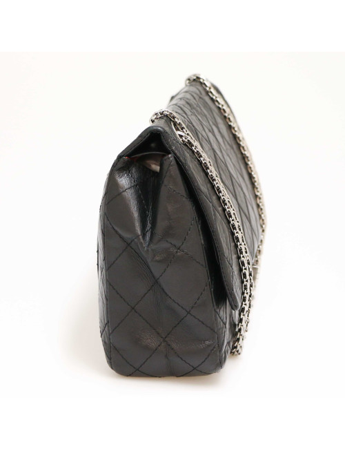 Maxi sac 2.55 CHANEL veau vieilli noir