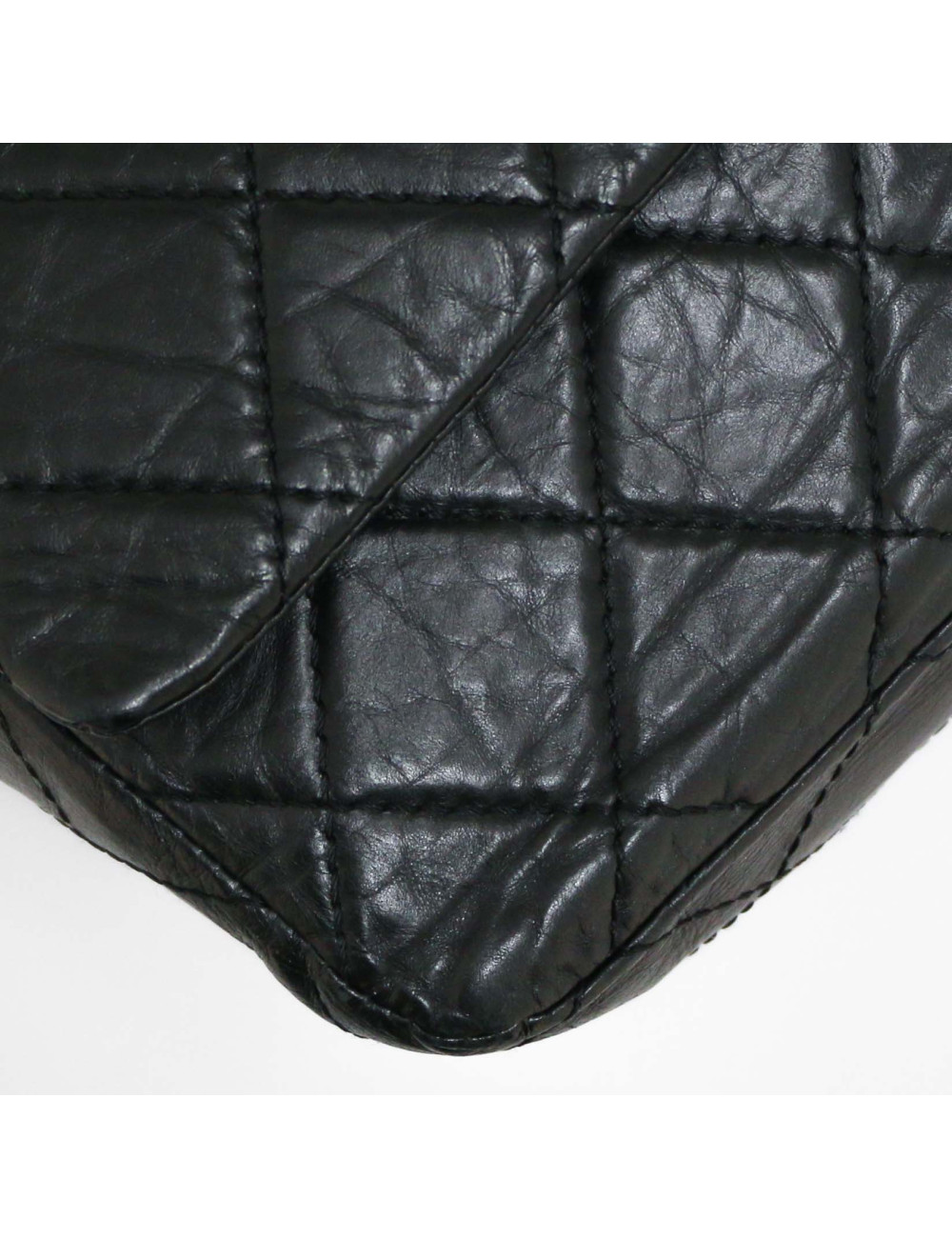 Maxi sac 2.55 CHANEL veau vieilli noir