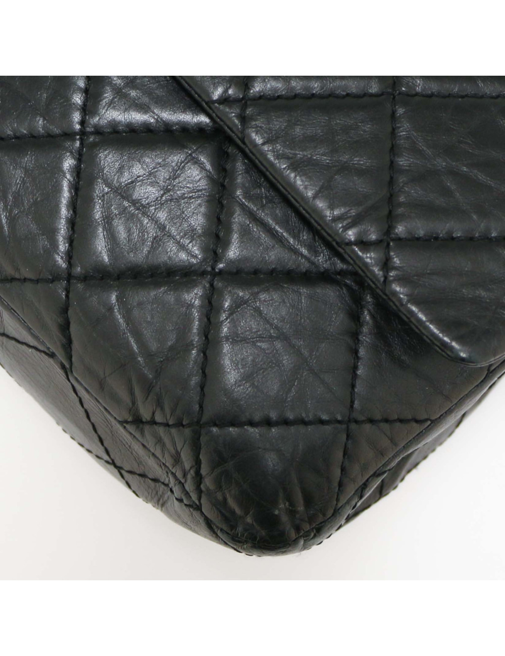 Maxi sac 2.55 CHANEL veau vieilli noir