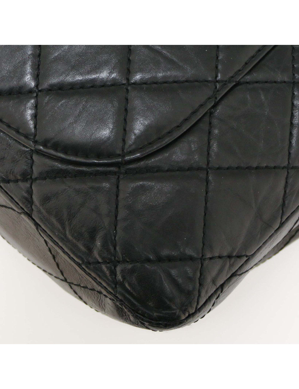 Maxi sac 2.55 CHANEL veau vieilli noir