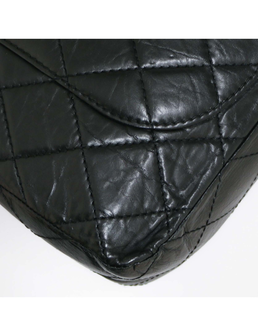 Maxi sac 2.55 CHANEL veau vieilli noir