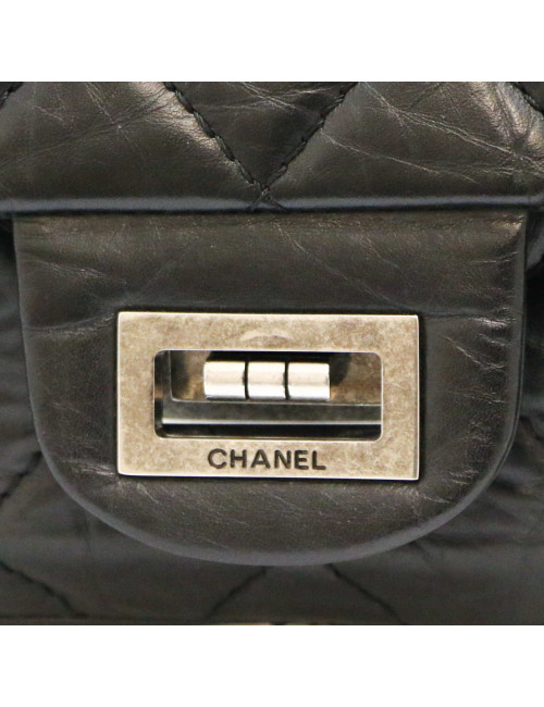 Maxi sac 2.55 CHANEL veau vieilli noir