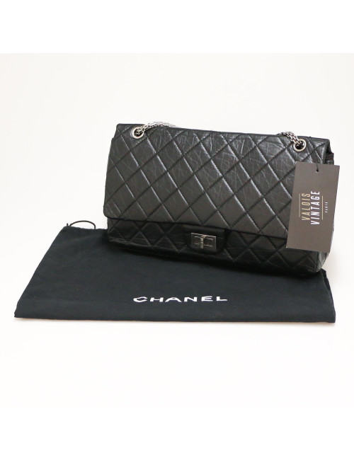 Maxi sac 2.55 CHANEL veau vieilli noir
