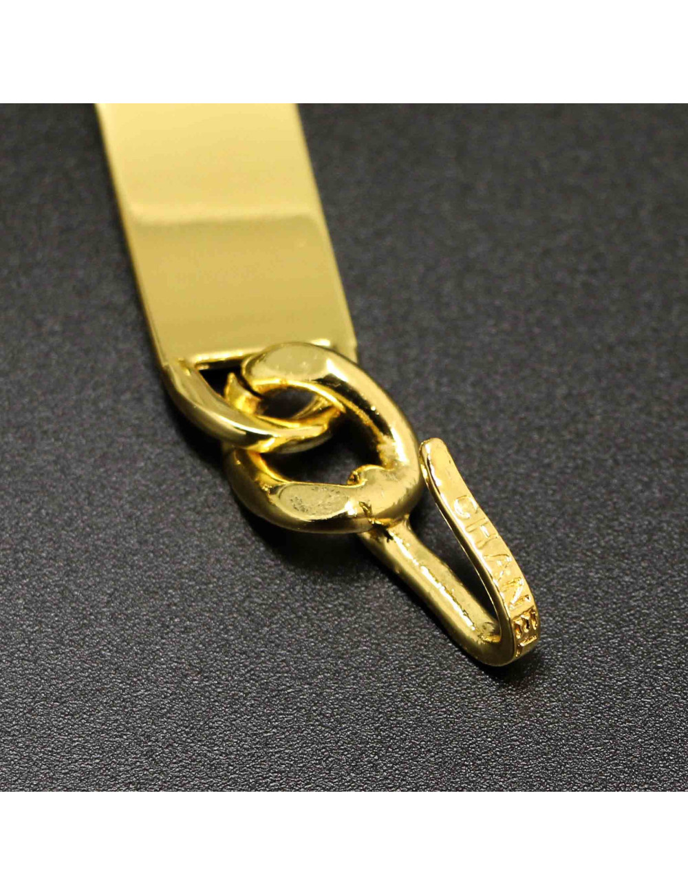 Ceinture CHANEL chaine entrelacée de cuir noir