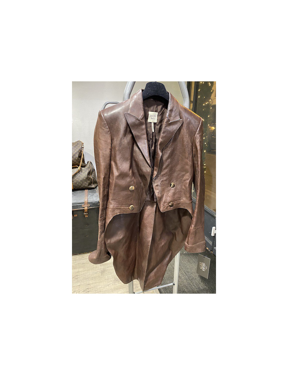 Veste HERMES cuir queue de pie