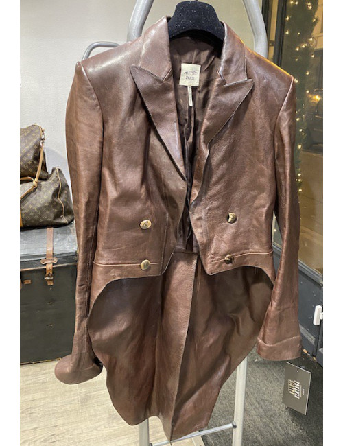 Veste HERMES cuir queue de pie