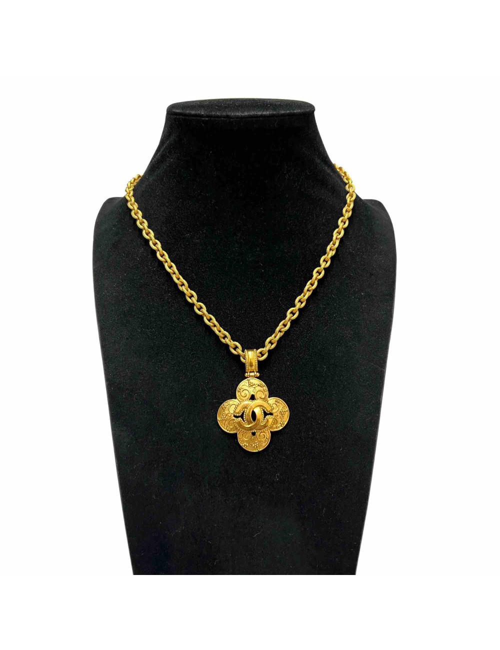 Collier CC CHANEL vintage doré