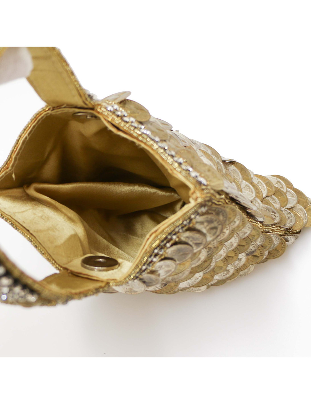 Minaudière pièces dorées à l'éfigie de la Reine d'Angleterre