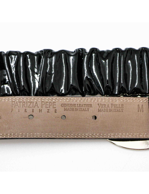 Ceinture cuir verni noir avec boucle « PATRIZIA PEPE »