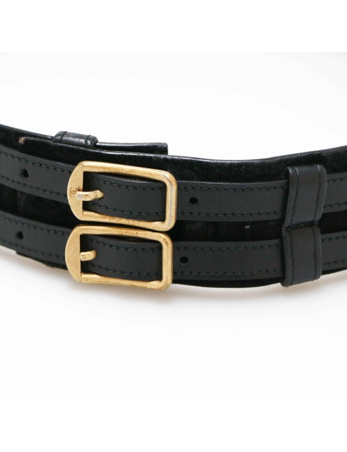 FAUSSE Ceinture COCO CHANEL T85 cuir effet poulain