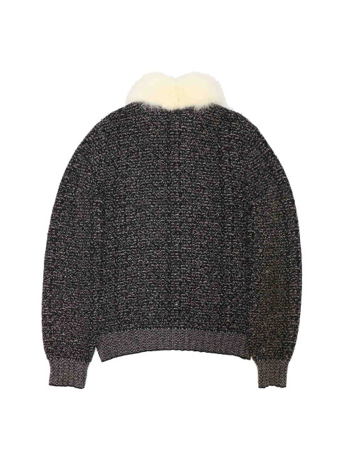 Gilet T 46 CHANEL laine fils argent multicolore