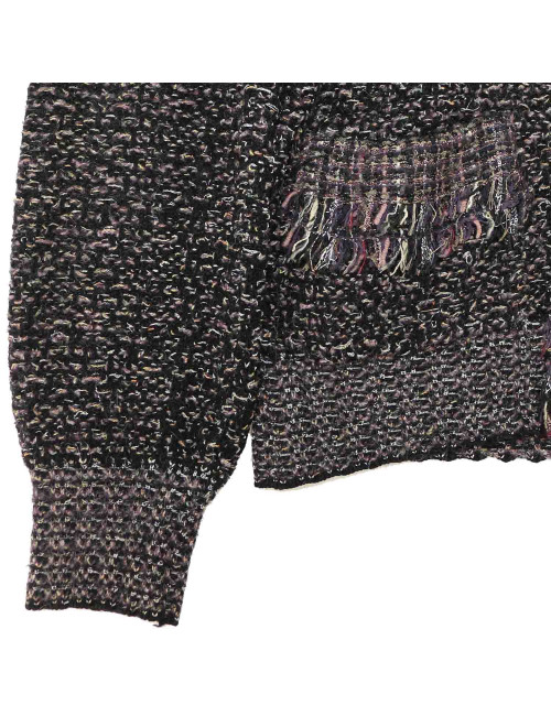 Gilet T 46 CHANEL laine fils argent multicolore