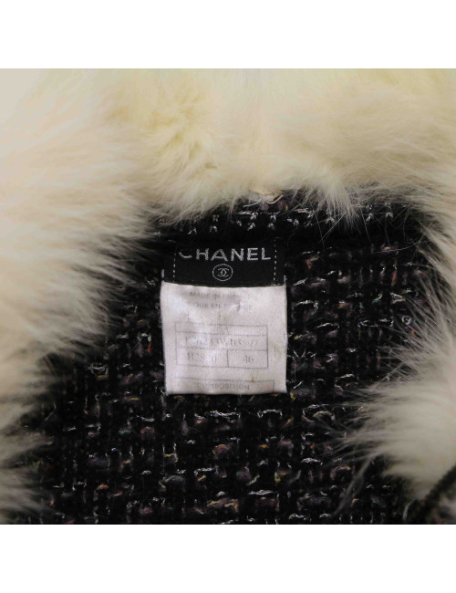 Gilet T 46 CHANEL laine fils argent multicolore