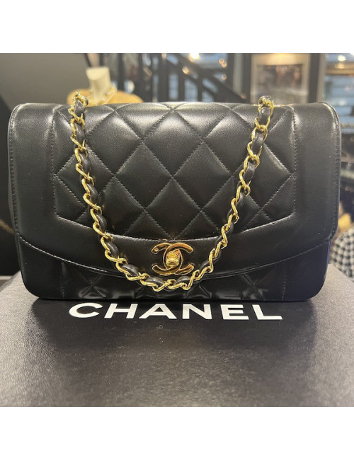 Sac CHANEL Diana cuir noir