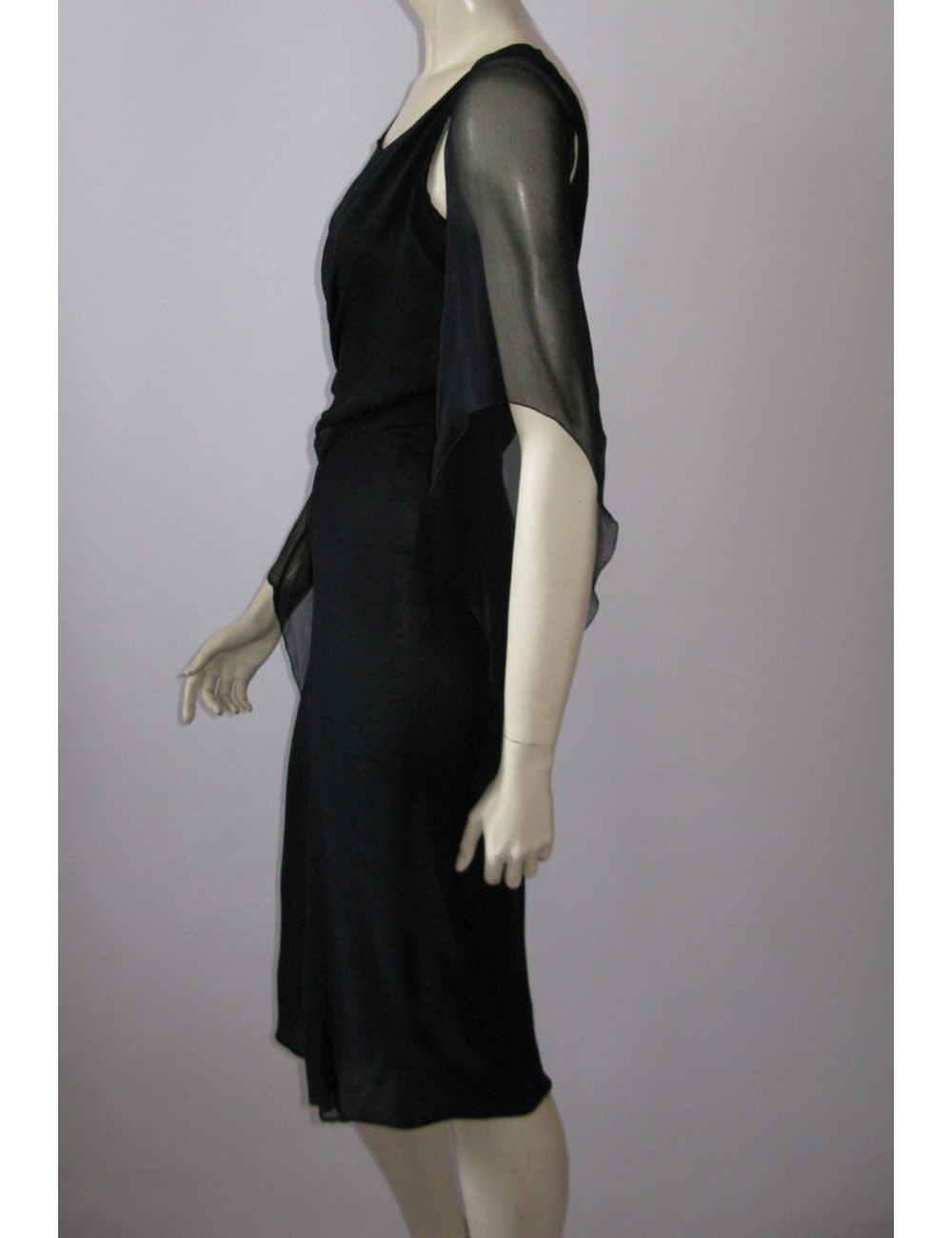 robe Chanel en soie noire T38