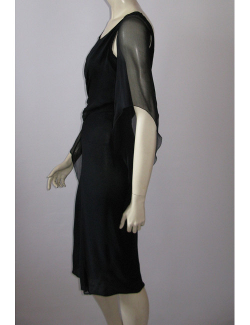 robe Chanel en soie noire T38