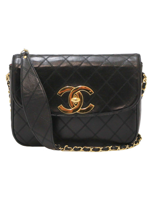 Sac CHANEL  CC cuir noir
