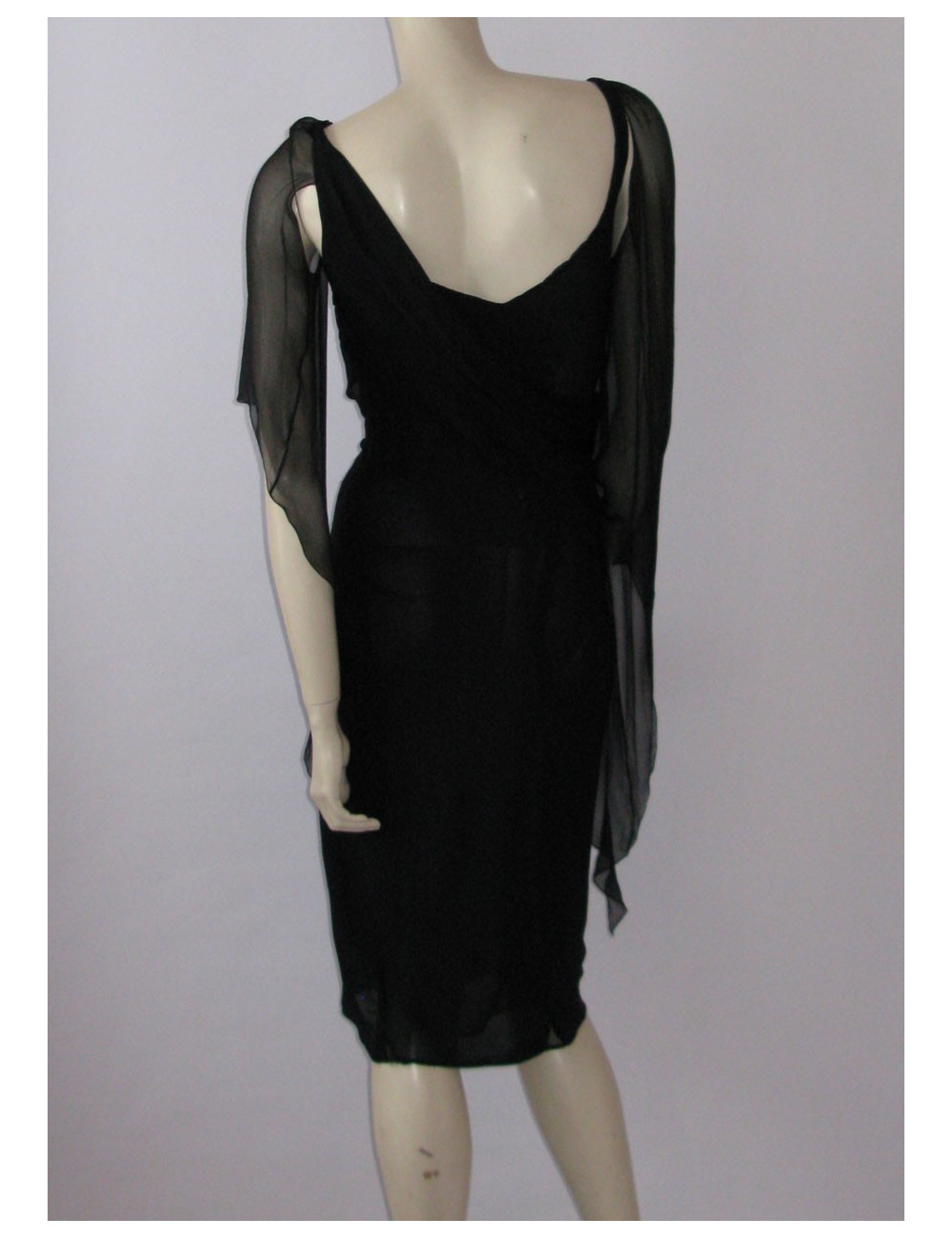 robe Chanel en soie noire T38