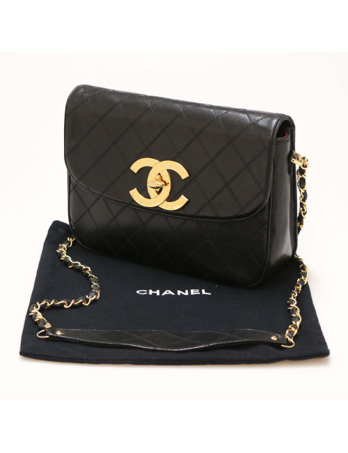 Sac CHANEL  CC cuir noir