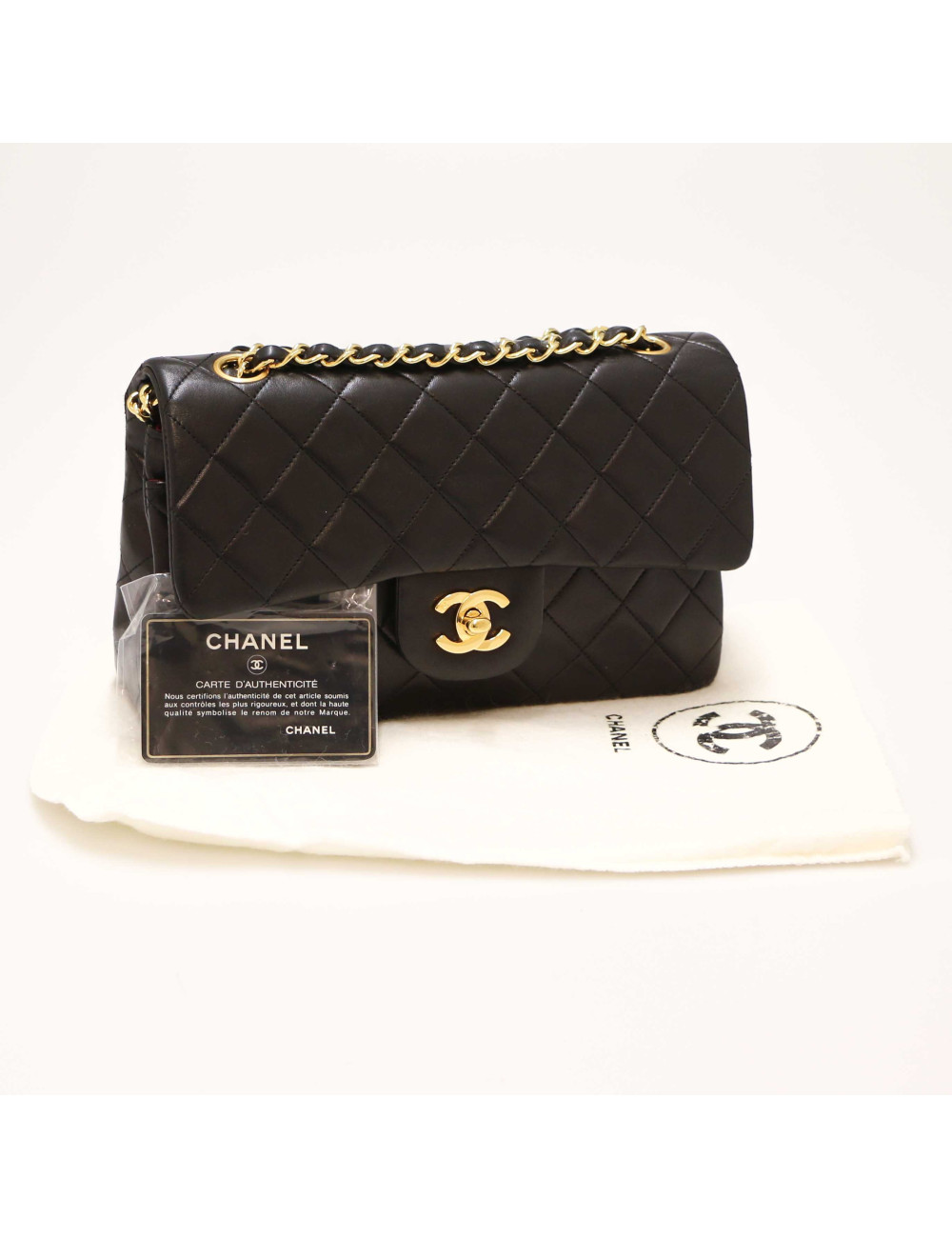 Sac classique CHANEL occasion noir