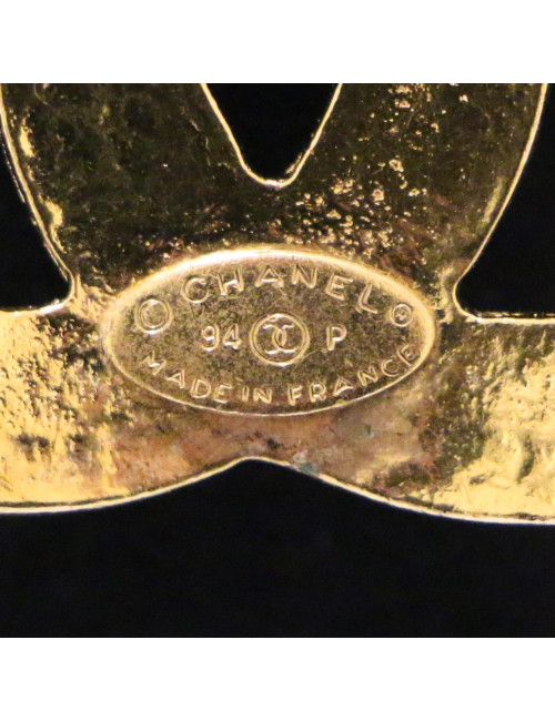 Long collier CHANEL CC matelassé doré