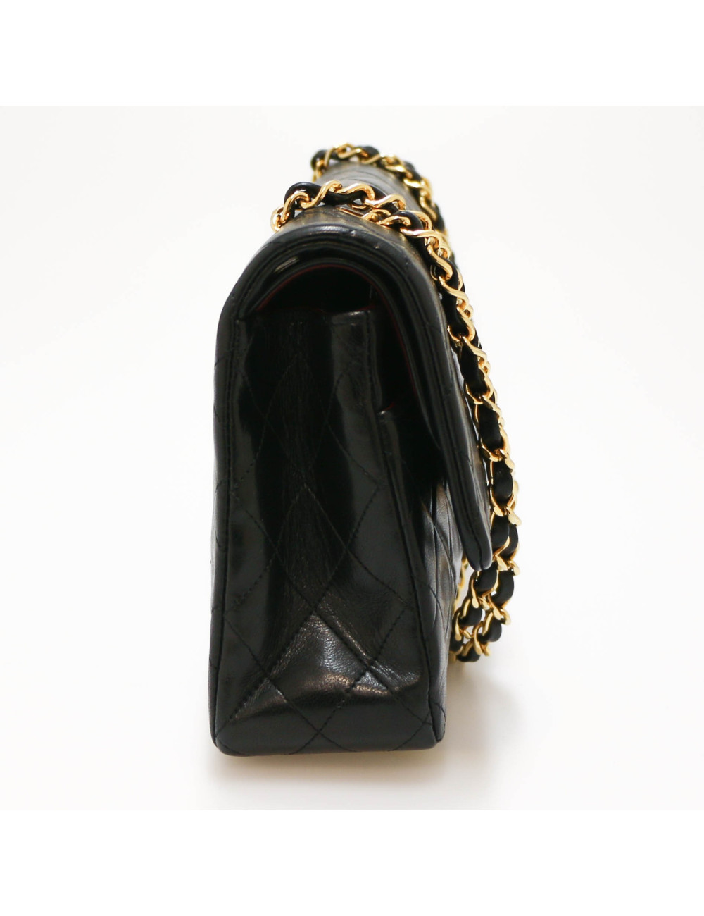 Sac CHANEL double rabat vintage noir