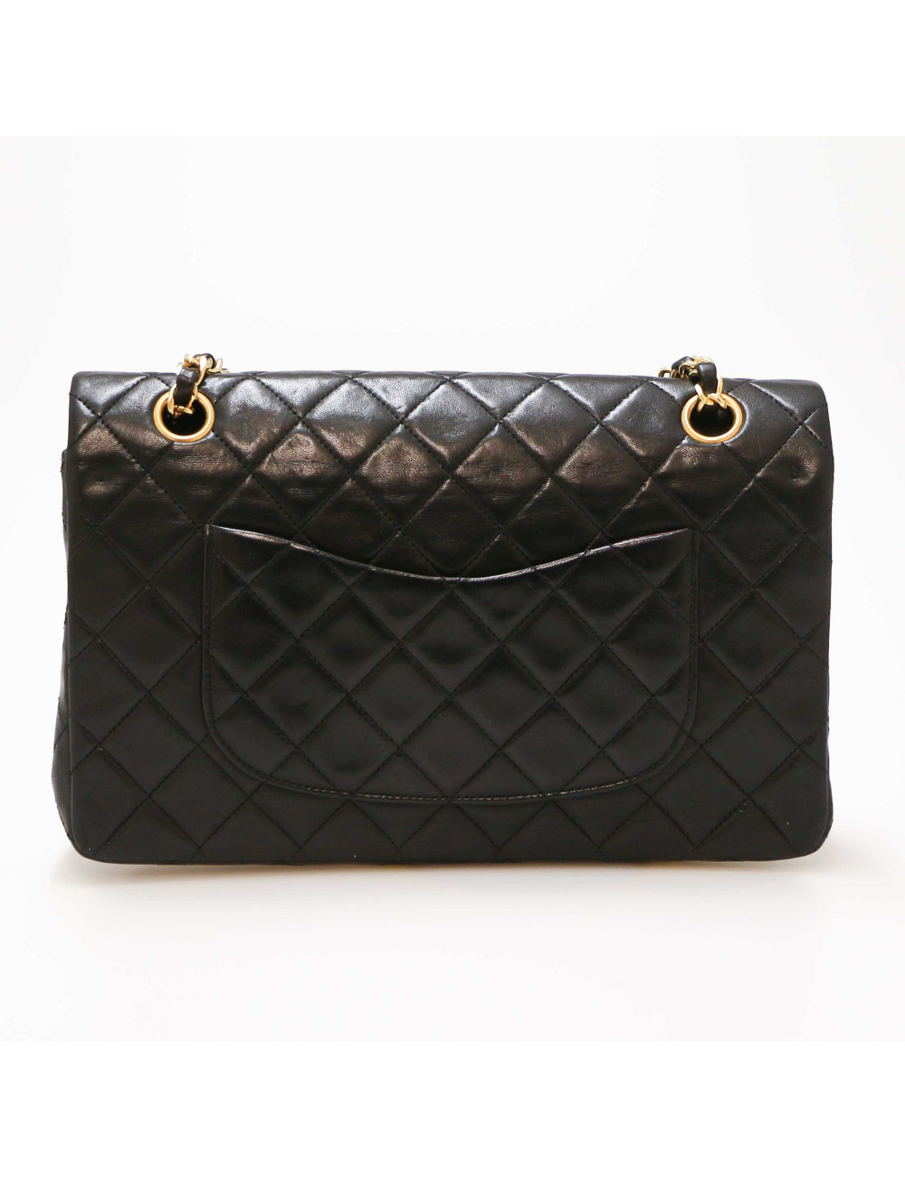 Sac CHANEL double rabat vintage noir