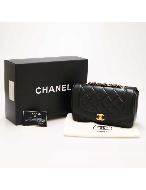 Sac CHANEL Diana cuir noir