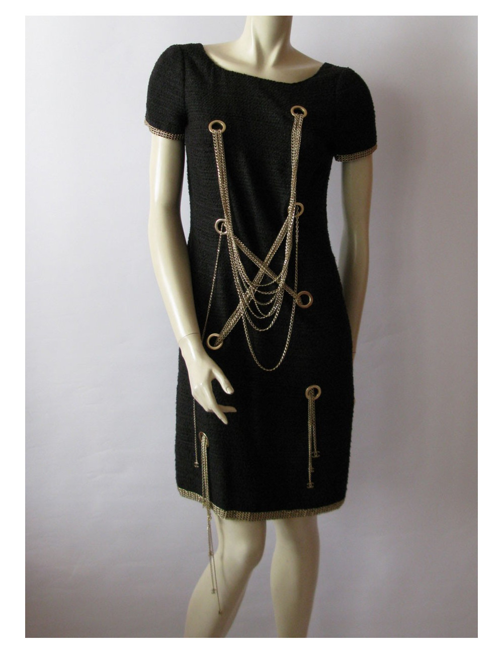 Robe CHANEL collector Chaines dorées t 38