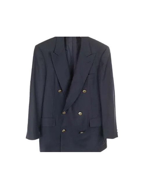 Veste HERMES bleu nuit col en velours noir