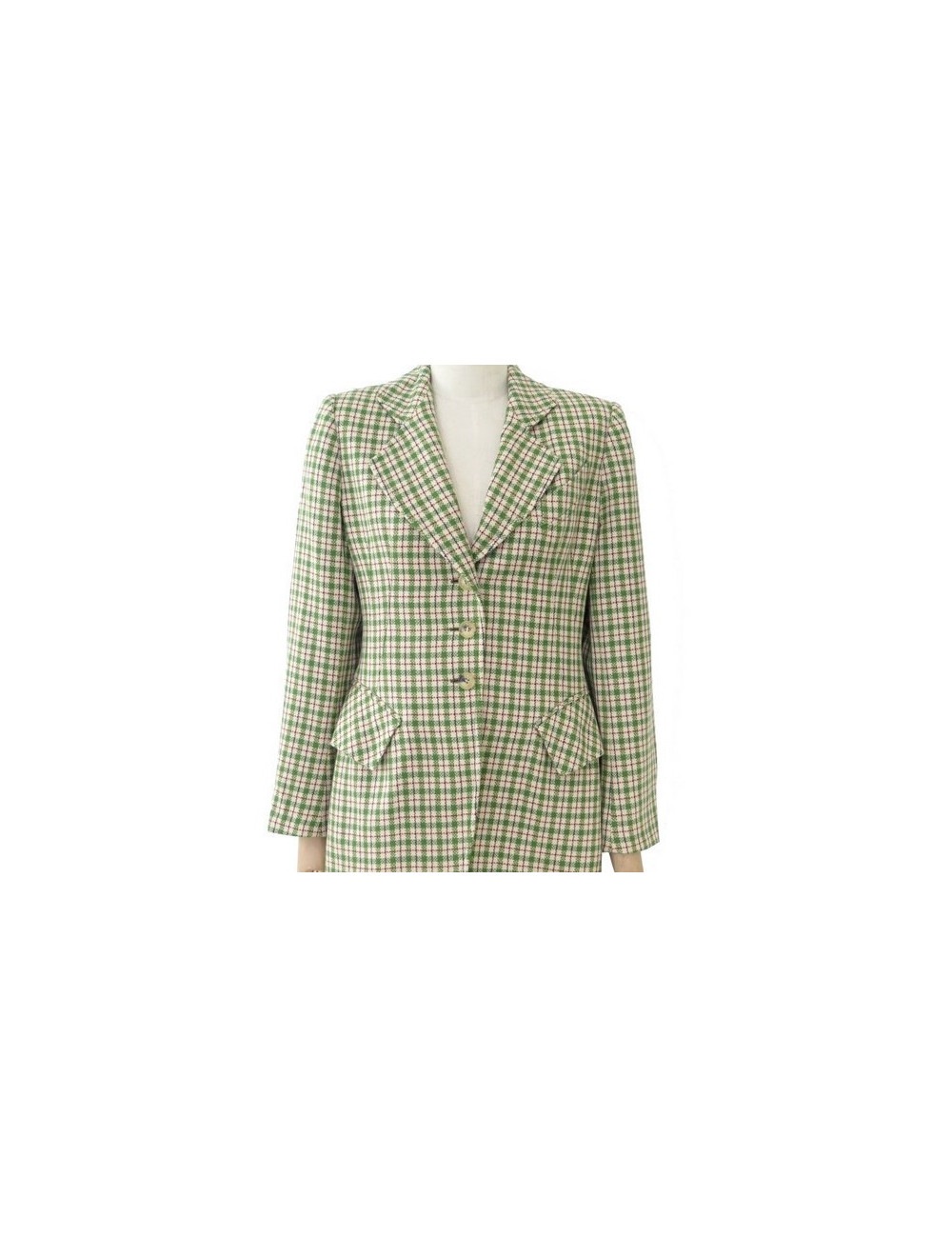 Veste longue T 42 HERMES à carreaux