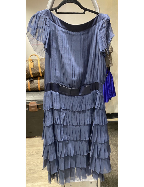 Robe CHRISTIAN DIOR T38 soie bleue