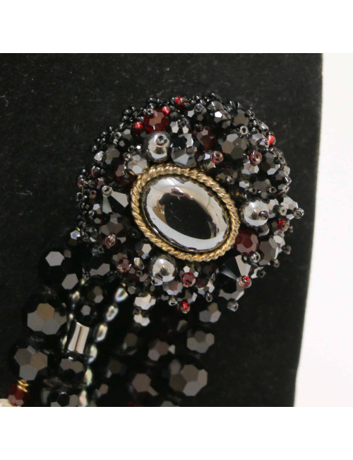 Broche chatelaine CHANEL multirangs pierres