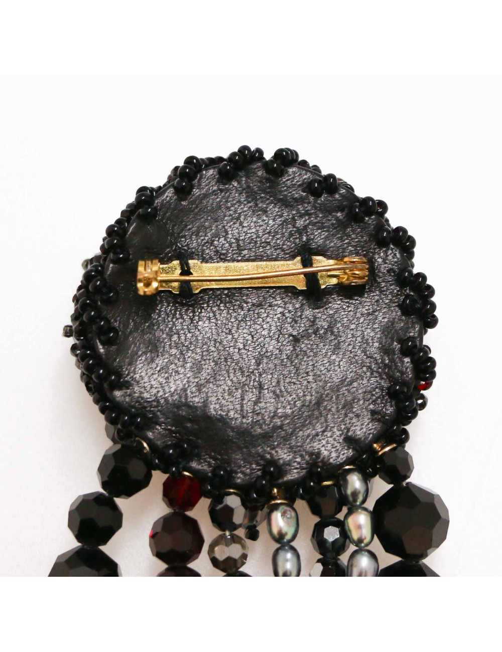 Broche chatelaine CHANEL multirangs pierres