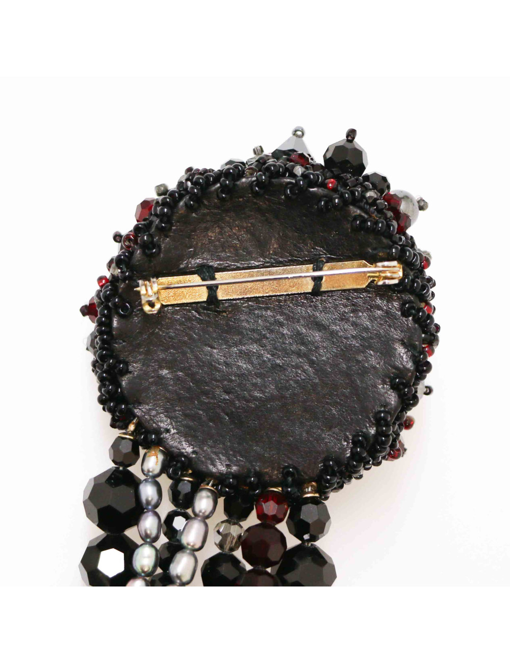 Broche chatelaine CHANEL multirangs pierres