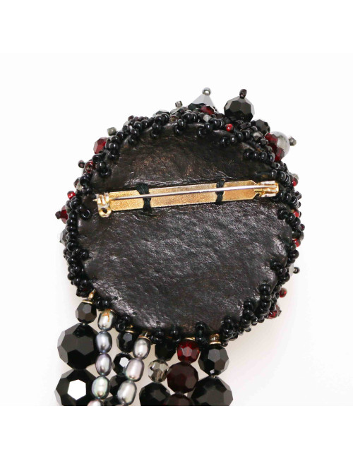 Broche chatelaine CHANEL multirangs pierres