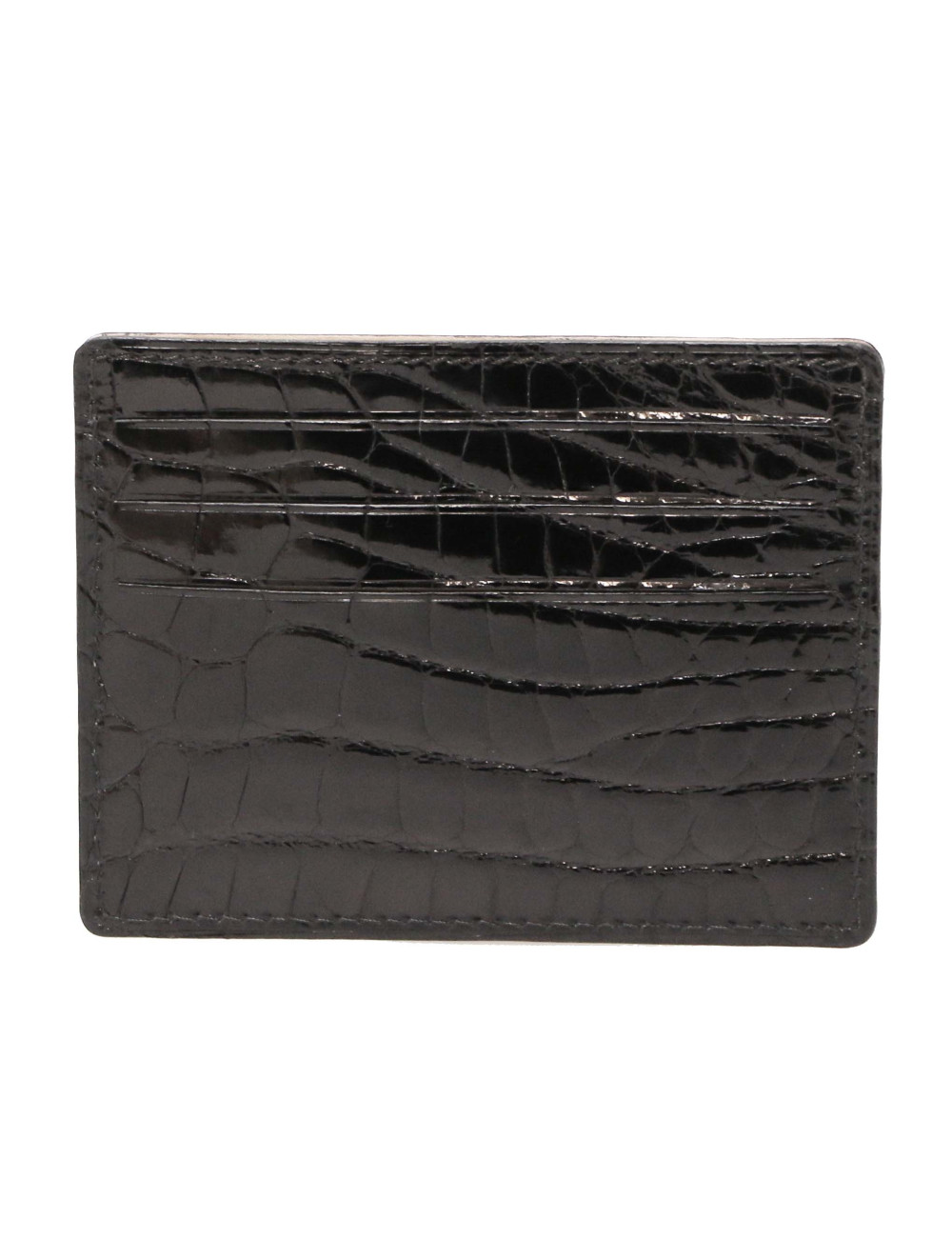 Black crocodile card holder