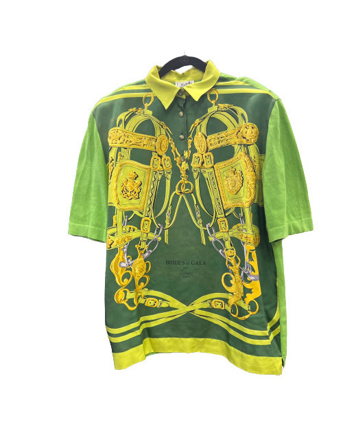 Polo foulard HERMES Brides de Gala vert