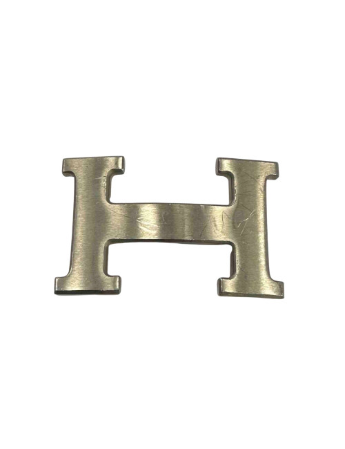 Boucle H HERMÈS argent mat