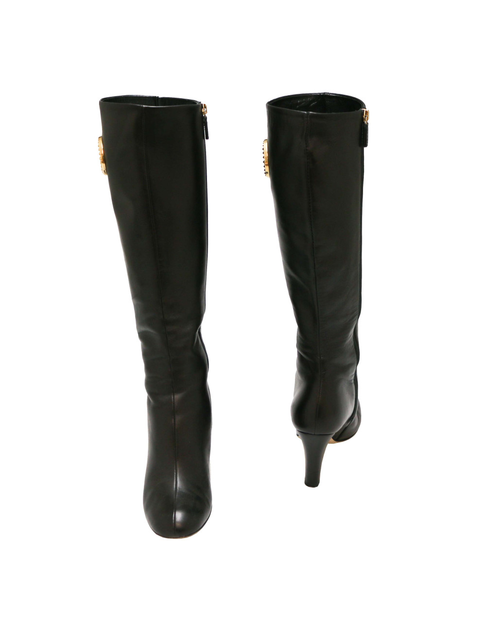 Bottes GUCCI T 36.5 cuir d'agneau souple noir