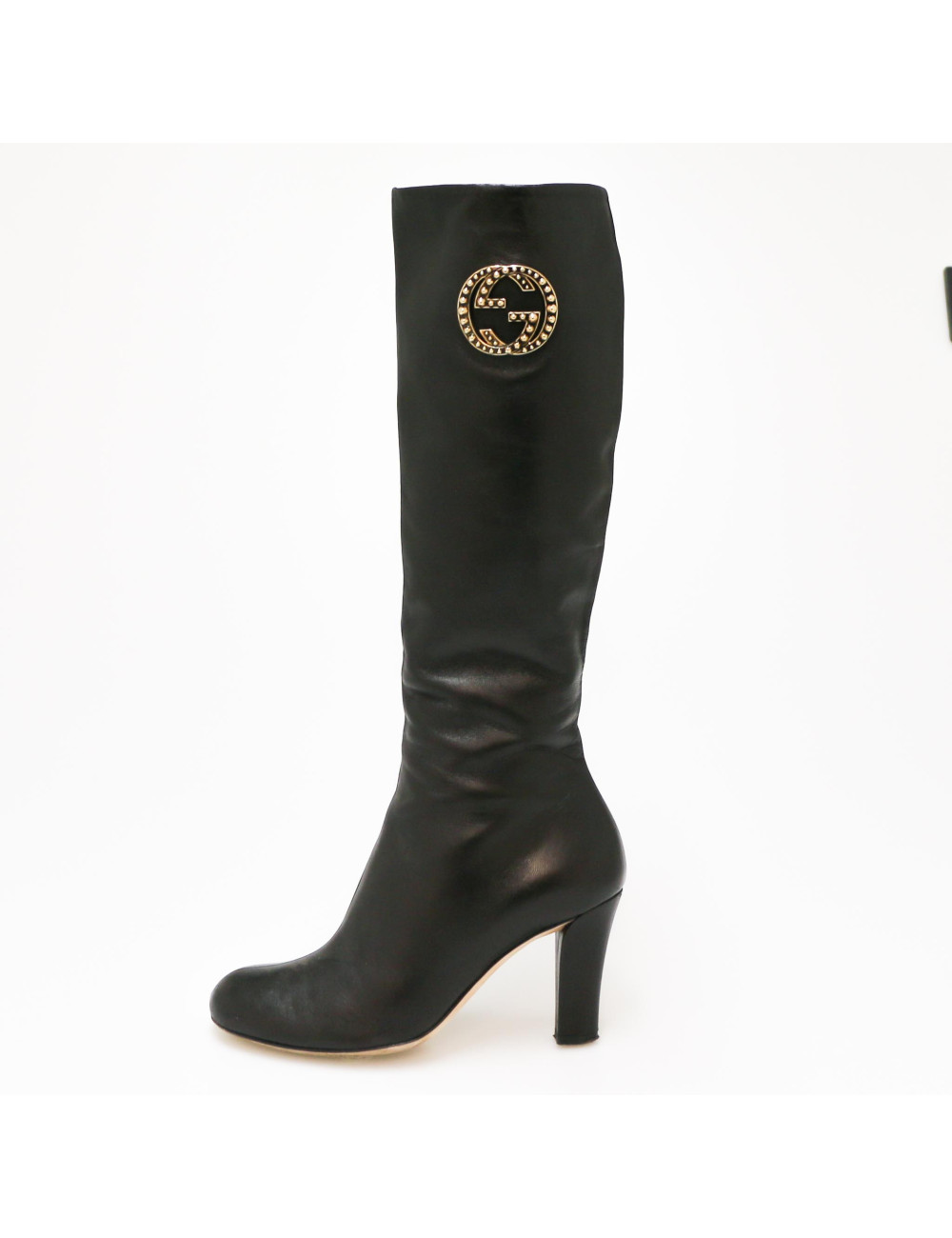 Bottes GUCCI T 36.5 cuir d'agneau souple noir