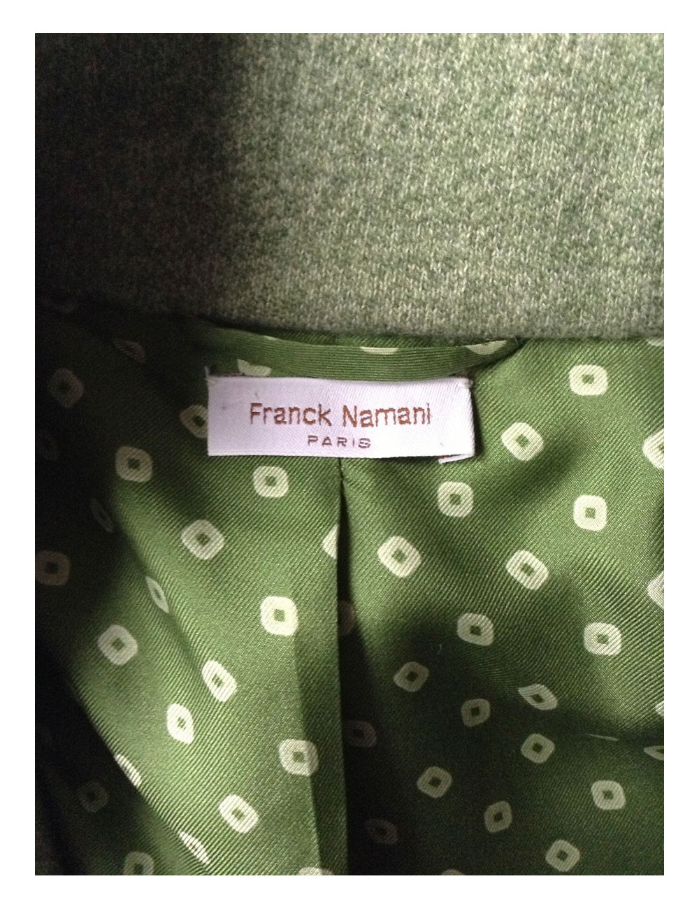 Veste FRANCK NAMANI cachemire vert