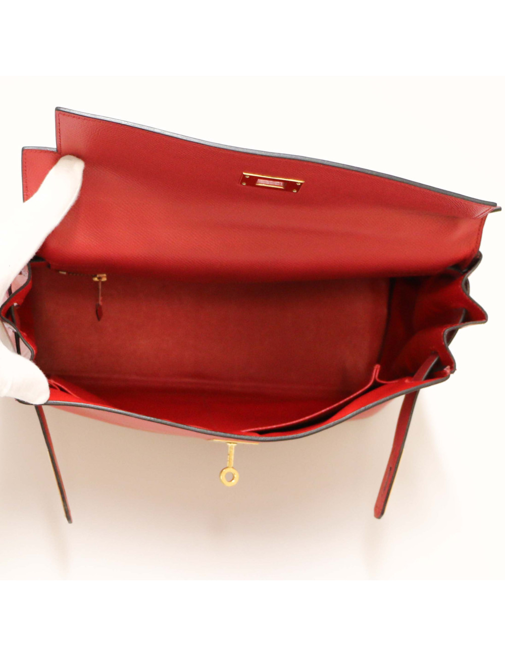 Kelly 32 HERMES rouge vec bandoulière