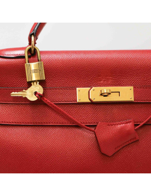 Kelly 32 HERMES rouge vec bandoulière