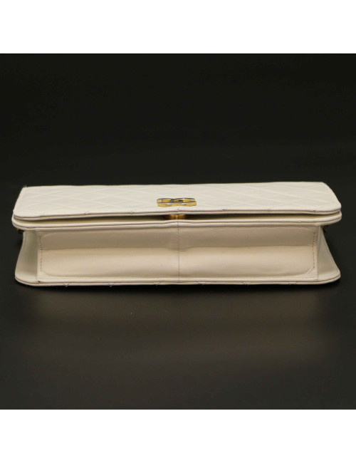Sac vintage CHANEL cuir blanc