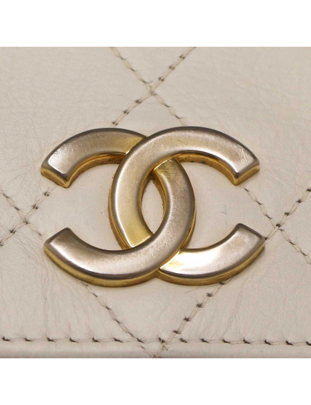 Sac vintage CHANEL cuir blanc